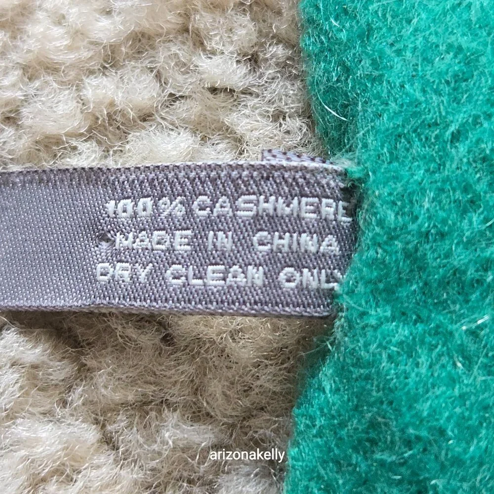 Ann Taylor Cashmere Green Fringed Scarf - Picture 5 of 16